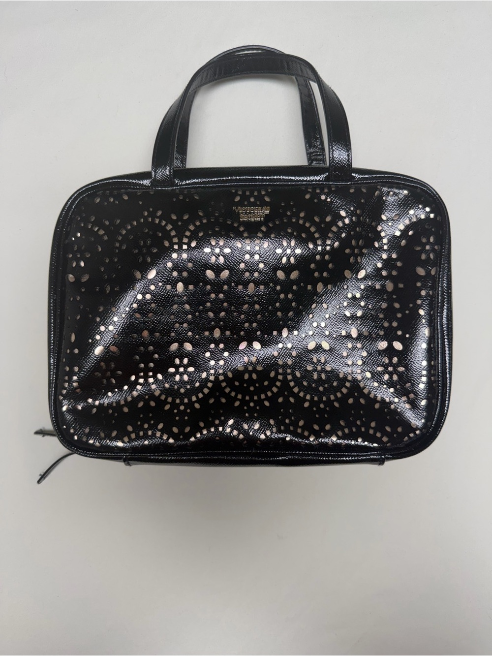 Victoria's Secret Women’s Black Zippered Travel Case For Toiletries & Jewelry